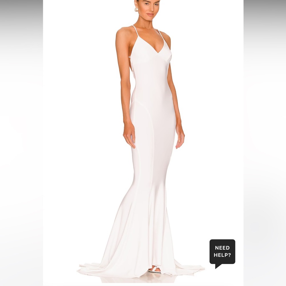 Norma Kamali REVOLVE Back Slip Mermaid Dress in Snow White NWT